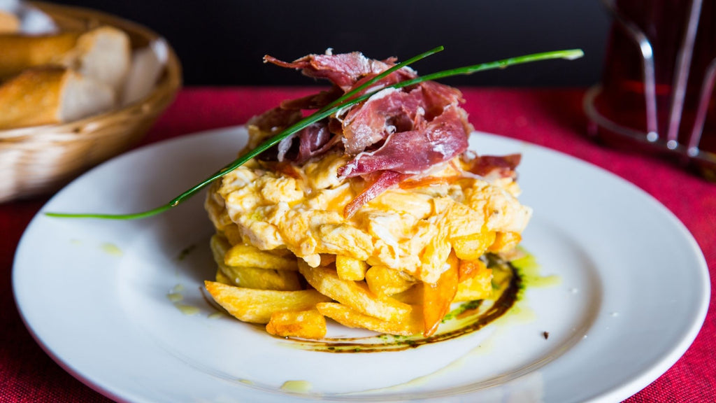 'Huevos Rotos' with Jamón Ibérico