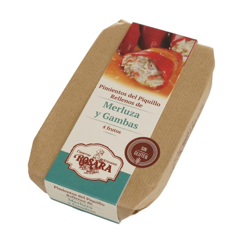 Piquillo Paprika mit Seehecht und Garnelen 250g