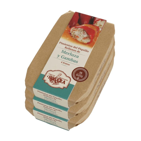 Piquillo Paprika mit Seehecht und Garnelen 250g